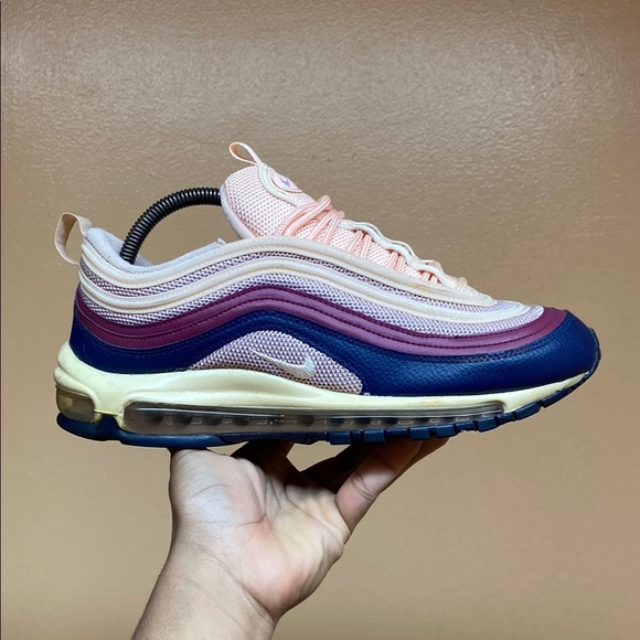 Nike Air Max 97 Crimson Tint/Plum Chalk-Blue Void - Picture 4 of 17